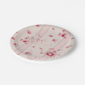 Vintag rosa Blüte Pappteller (Schrägansicht)