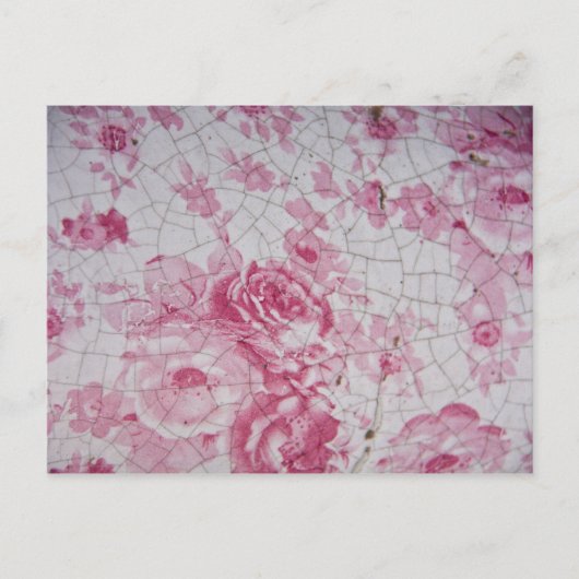 Vintag rosa Blüte Postkarte (Vorderseite)