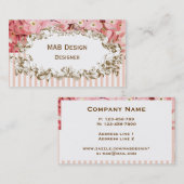 Vintag rosa Blüte Visitenkarte (Vorne/Hinten)