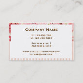 Vintag rosa Blüte Visitenkarte (Rückseite)