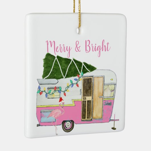 Vintag rosa Camping Keramikornament (Rechts)