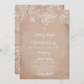 Vintag rosa Christliche Hochzeitseinladung Einladung (Vorne/Hinten)