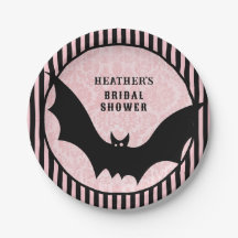 Vintag rosa Damask | Halloween-Bat-Brautparty