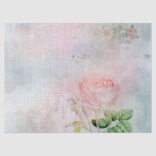 Vintag Rosa-Dekoupage Seidenpapier (Vorderseite)