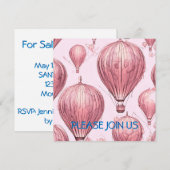 Vintag rosa einladung (Vorne/Hinten)