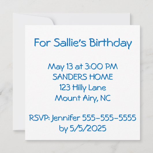 Vintag rosa einladung (Rückseite)