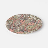 Vintag rosa Exotic Motif Design Elegant Pappteller (Schrägansicht)