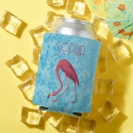 Vintag rosa Flamingo Dosenkühler (In Situ Sommer)