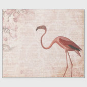 Vintag rosa Flamingo Geschenkpapier (Flach)