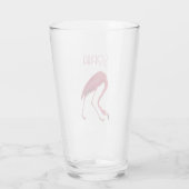Vintag rosa Flamingo Glas (Rückseite)