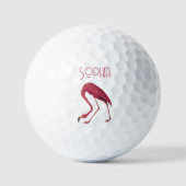 Vintag rosa Flamingo Golfball (Vorderseite)