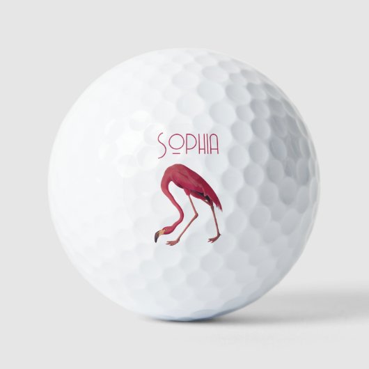 Vintag rosa Flamingo Golfball (Vorderseite)