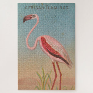 Vintag-rosa Flamingo-Illustration (1889) Puzzle