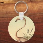 Vintag-rosa-Flamingo-Illustration Schlüsselanhänger (Vorderseite)