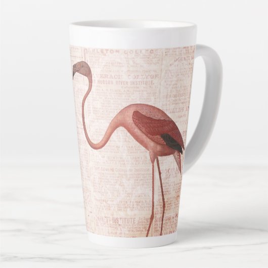 Vintag rosa Flamingo  Milchtasse (Rechte Ecke)