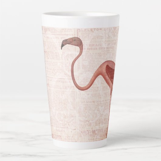 Vintag rosa Flamingo  Milchtasse (Vorderseite)