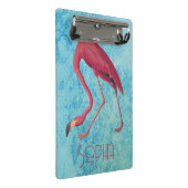 Vintag rosa Flamingo Mini Klemmbrett (Schrägansicht)