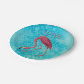 Vintag rosa Flamingo Pappteller (Schrägansicht)