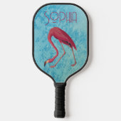 Vintag rosa Flamingo Pickleball Schläger (Rückseite)