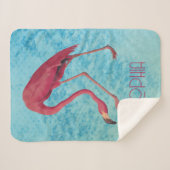 Vintag rosa Flamingo Sherpadecke (Vorderseite (Horizontal))