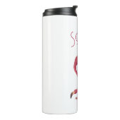 Vintag rosa Flamingo Thermosbecher (Nach links gedreht)