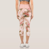 Vintag-Rosa-Flora-Yoga-Übungen Capri Leggings (Rückseite)