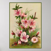 Vintag rosa Floral Poster (Vorne)