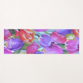 Vintag rosa Floral Yogamatte (Vorderseite (Horizontal))
