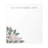 Vintag rosa florale Rose Modern Notizblock (Vorderseite)