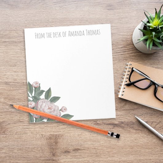 Vintag rosa florale Rose Modern Notizblock