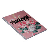 Vintag rosa florale und swanke Hintergrundbilder Notizblock (Rechte Seite)