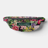 Vintag-rosa-florales schwarzes Muster bedruckt Bauchtasche (Ablage )