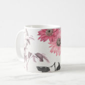 Vintag Rosa Florals Kaffeetasse (Vorderseite Links)