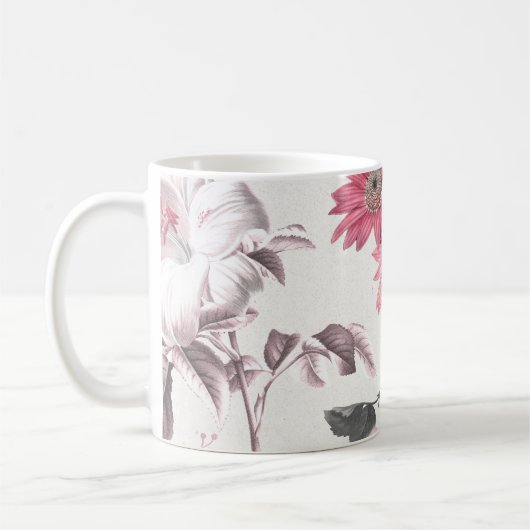 Vintag Rosa Florals Kaffeetasse (Links)