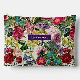 Vintag-rosa-florbeige-Muster Zubehörtasche