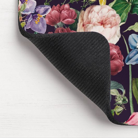 Vintag-rosa-florenschwarzes Muster Mousepad (Ecke)