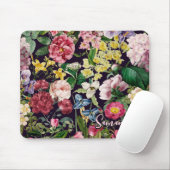 Vintag-rosa-florenschwarzes Muster Mousepad (Mit Mouse)