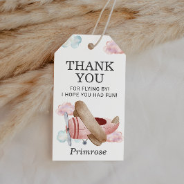 Vintag-rosa-Flugzeug-Pilot Luftfahrt-Gastgeschenk Geschenkanhänger