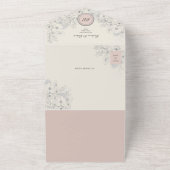 Vintag-Rosa-Foto-Hochzeit All In One Einladung (Außenbereich)