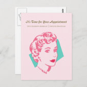 Vintag-rosa-Frau Schönheit Ernennung Erinnerung Postkarte (Vorne/Hinten)