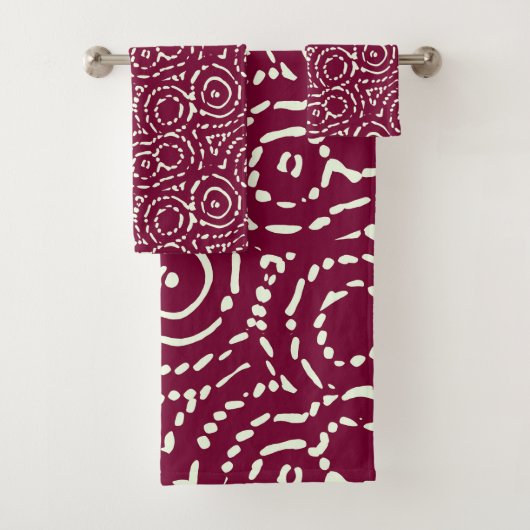 Vintag rosa Geometrie Abstrakt Badhandtuch Set (Insitu)