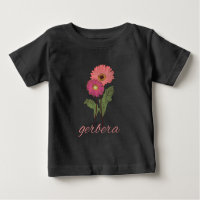 Vintag-rosa-Gerbere für Blume, die T - Shirt liebe