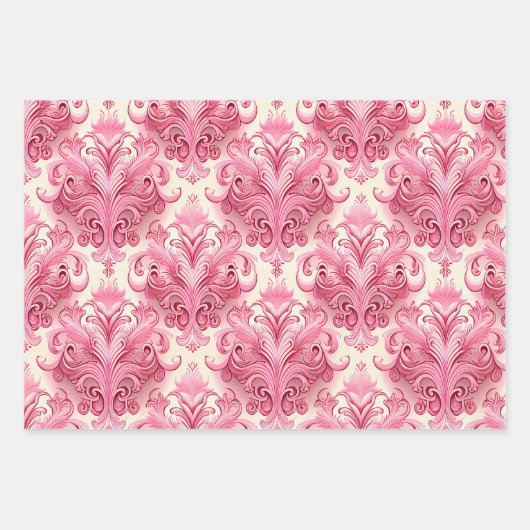 Vintag rosa geschenkpapier set (Vorderseite)