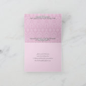 Vintag Rosa, Grau Damask Danke Karte (Innenseite)