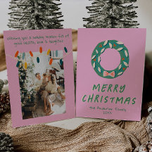 Vintag rosa grün farbiger Funk Weihnachten