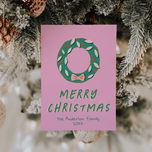 Vintag rosa grün farbiger Funk Weihnachten