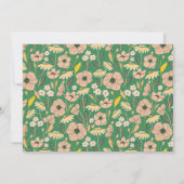 Vintag rosa grüner Blumenbrunch Brauchdusche Einladung (Rückseite)