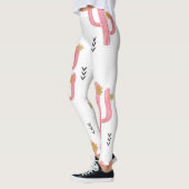 Vintag rosa Kaktus Wasserfarbmuster Leggings (Links)