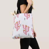 Vintag rosa Kaktus Wasserfarbmuster Tasche (Von Nahem)