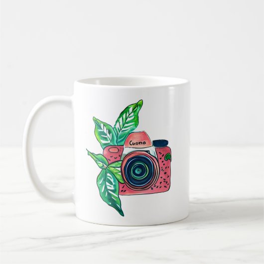 Vintag rosa Kamera lächeln Kaffeetasse (Links)